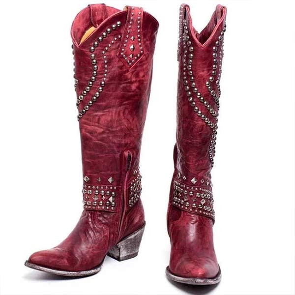 Abbott - Elegante Stiefel mit Metallnieten und festem Absatz